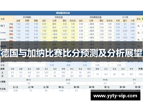 德国与加纳比赛比分预测及分析展望